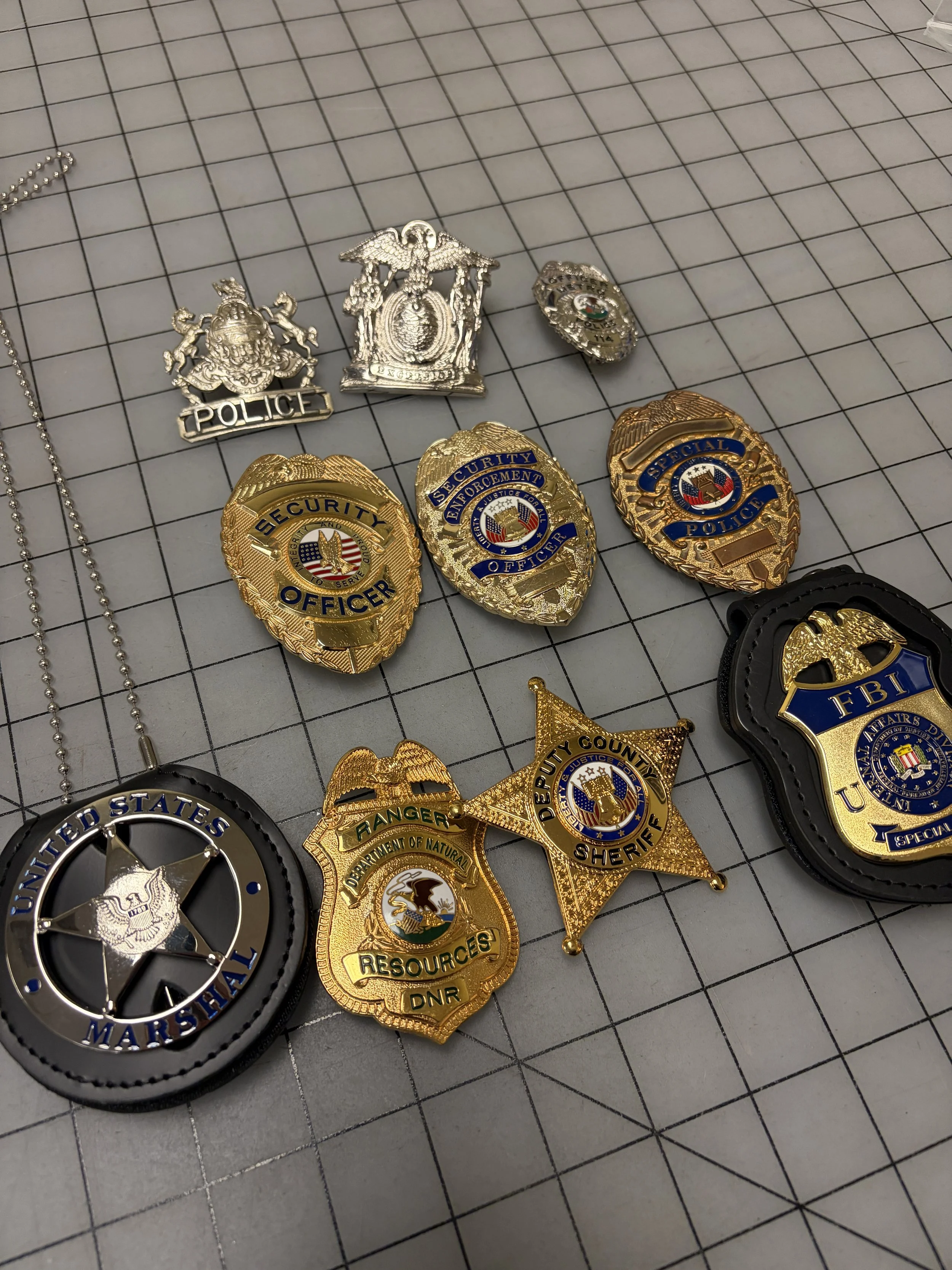 A small sample of our badge collection.
