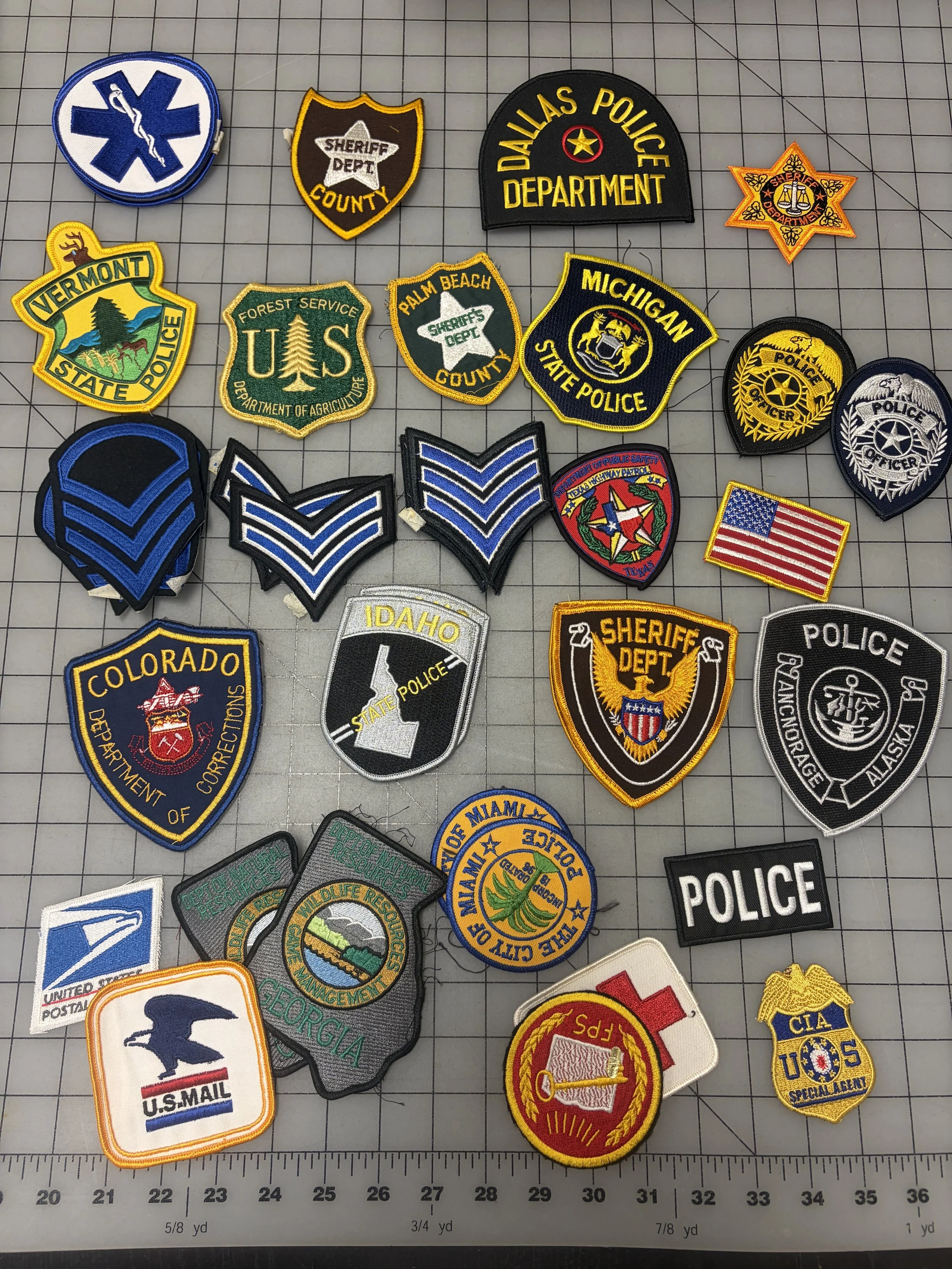 A small sample of our patch collection.