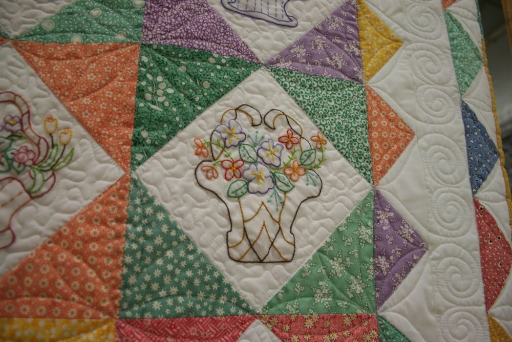Embroidered Baskets Quilt — Made Just For U