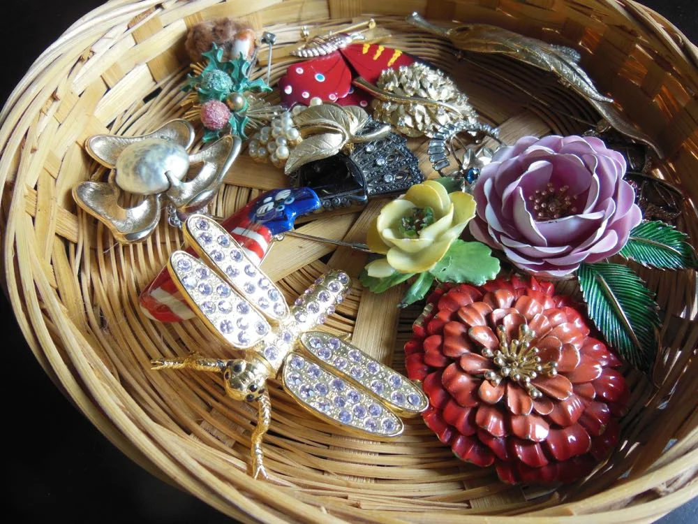 Some of my favorite pins I have used to personalized hats. (Photo by Charlotte Ekker Wiggins)