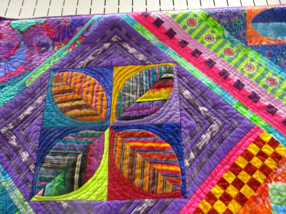 Quilt block with leaves represents the quilter, (Photo by Charlotte Ekker Wiggins)