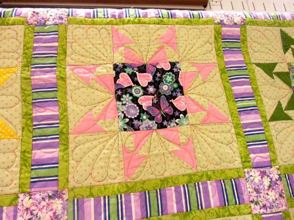 One more quilt block, this one in pink for Wink and a Smile Quilt. (Photo by Charlotte Ekker Wiggins)