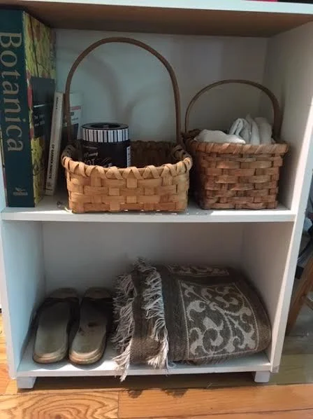 The book case is now a little mudroom by my front door. (Photo by Charlotte Ekker Wiggins)