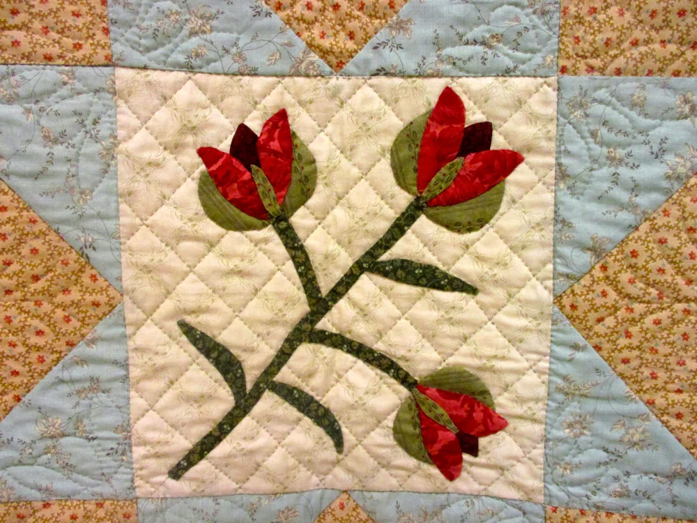 Women of Substance Handmade Quilt flower blocks are each unique. (Photo by Charlotte Ekker Wiggins)