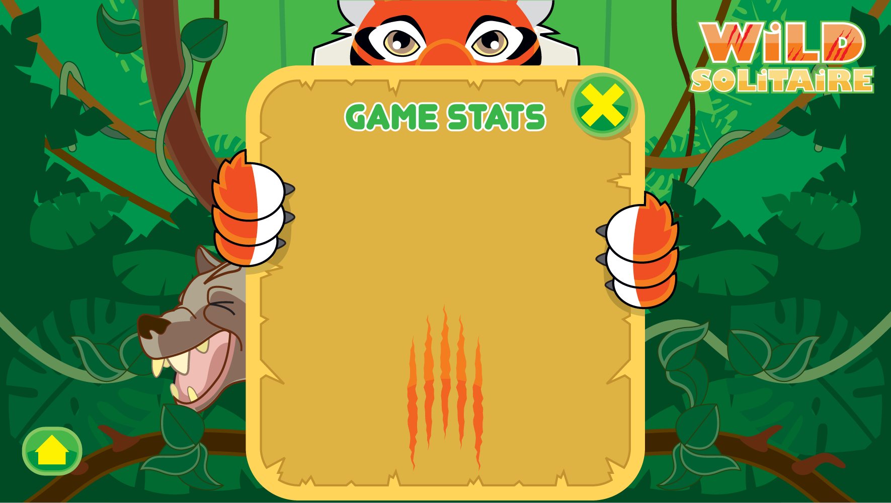 Wild Solitaire Game Stats Screen