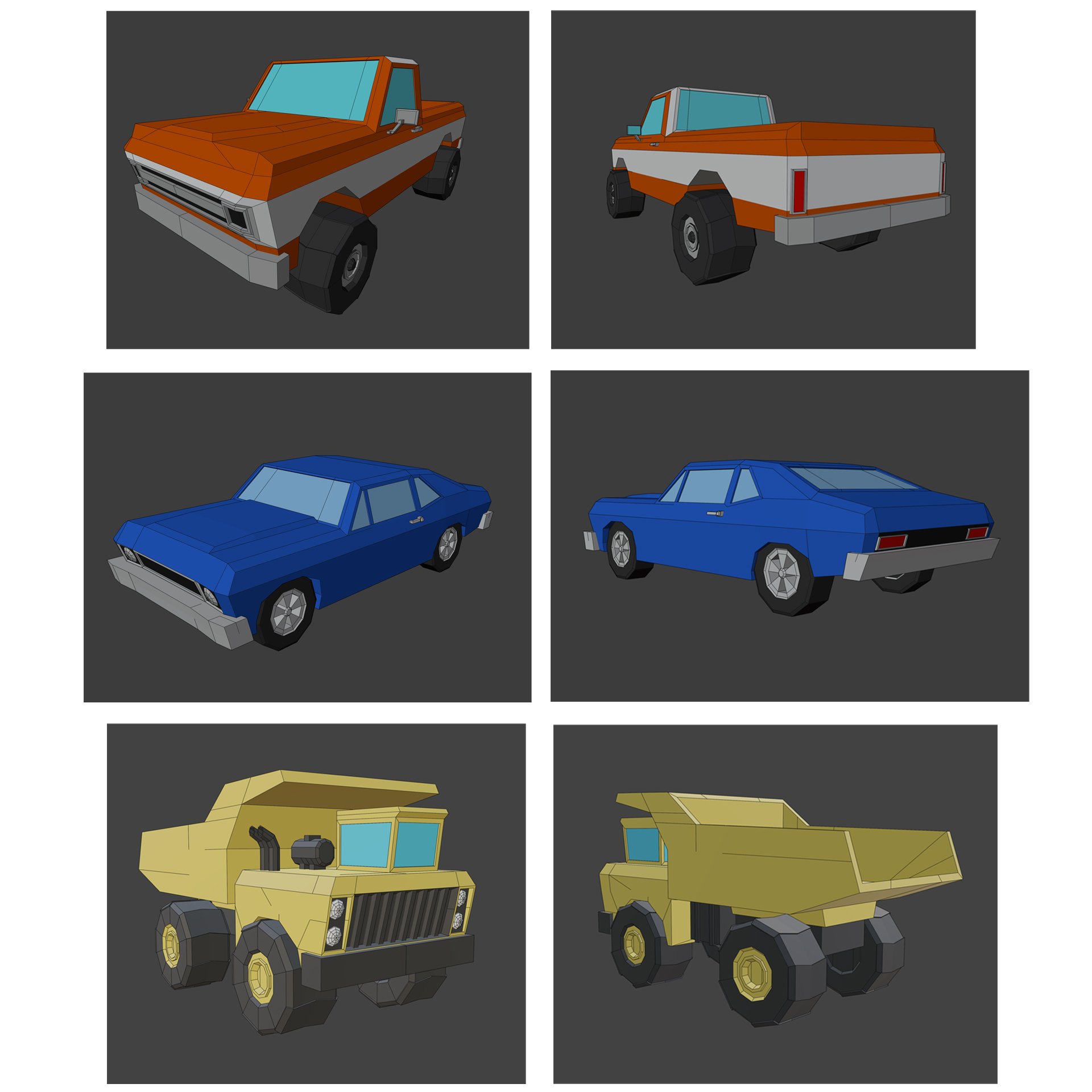 Low Poly Vehicle Models.