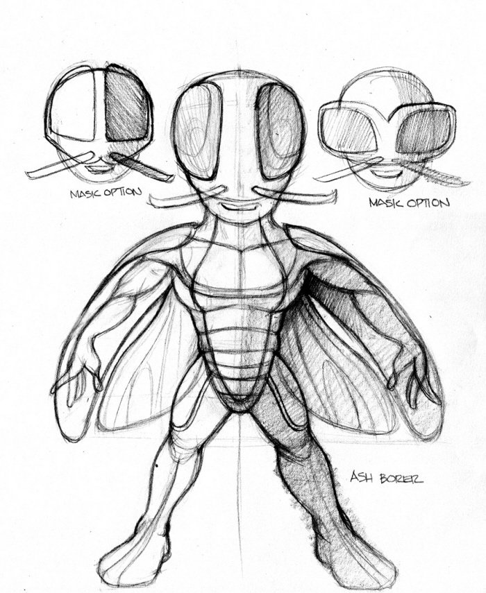 Emerald Ash Borer Humanoid Character Sketch 