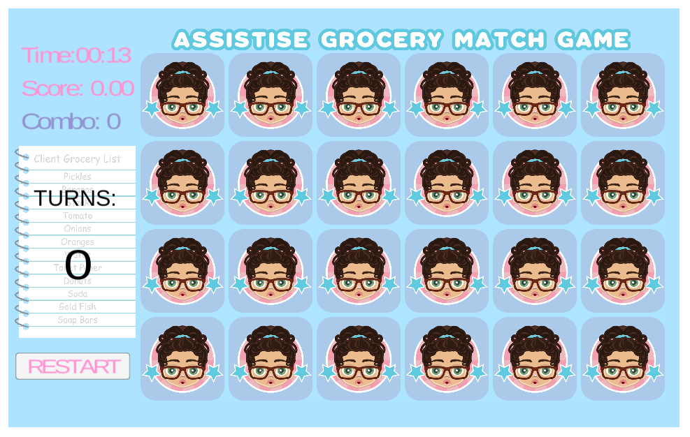 Grocery Match Game Screen