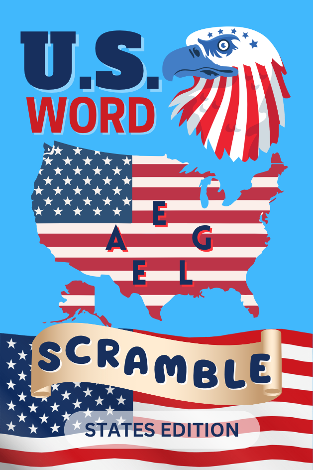 United States Word Scramble. MAGA. American Pride.