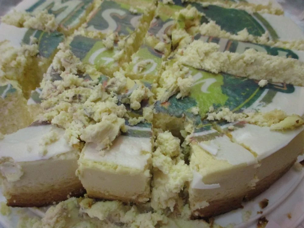 If crumbs are any indication, this looks like an excellent Honey Cheesecake!