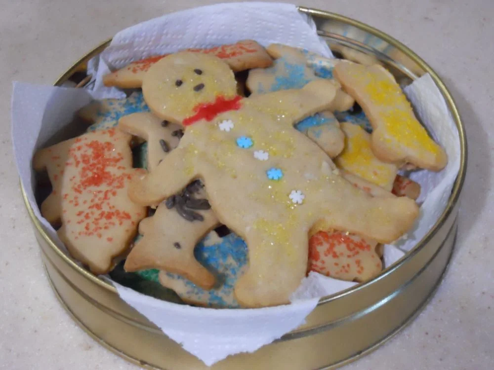 Honey sugar cookies embellished before cooking. Delicious without adding icing!