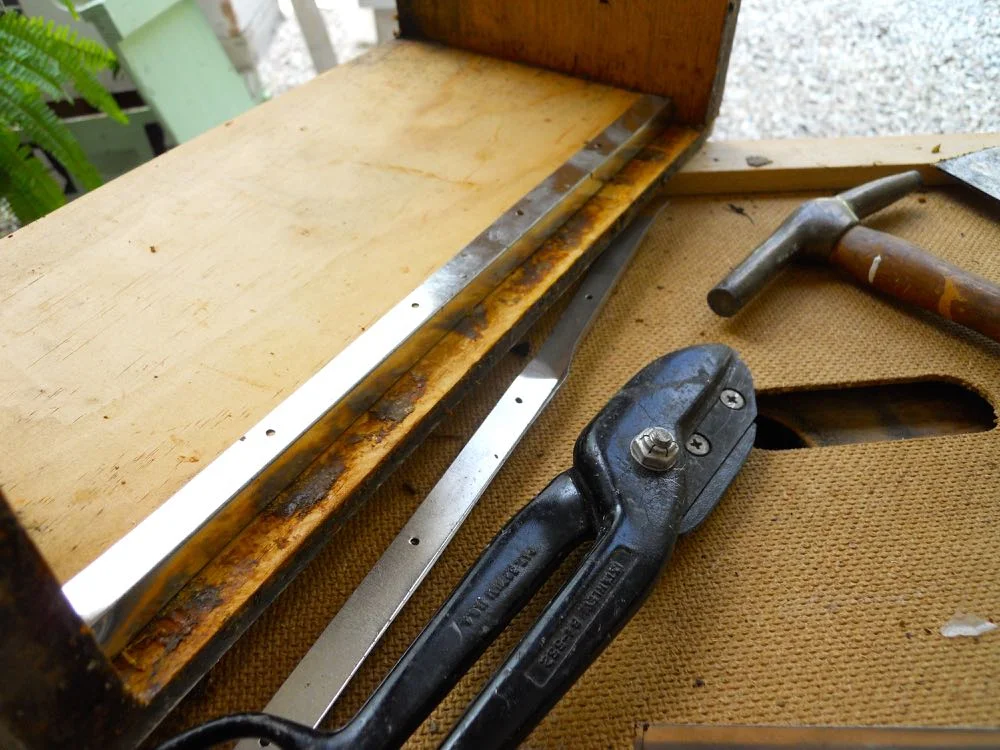 Use wire clippers to cut the thin metal into the length you need.
