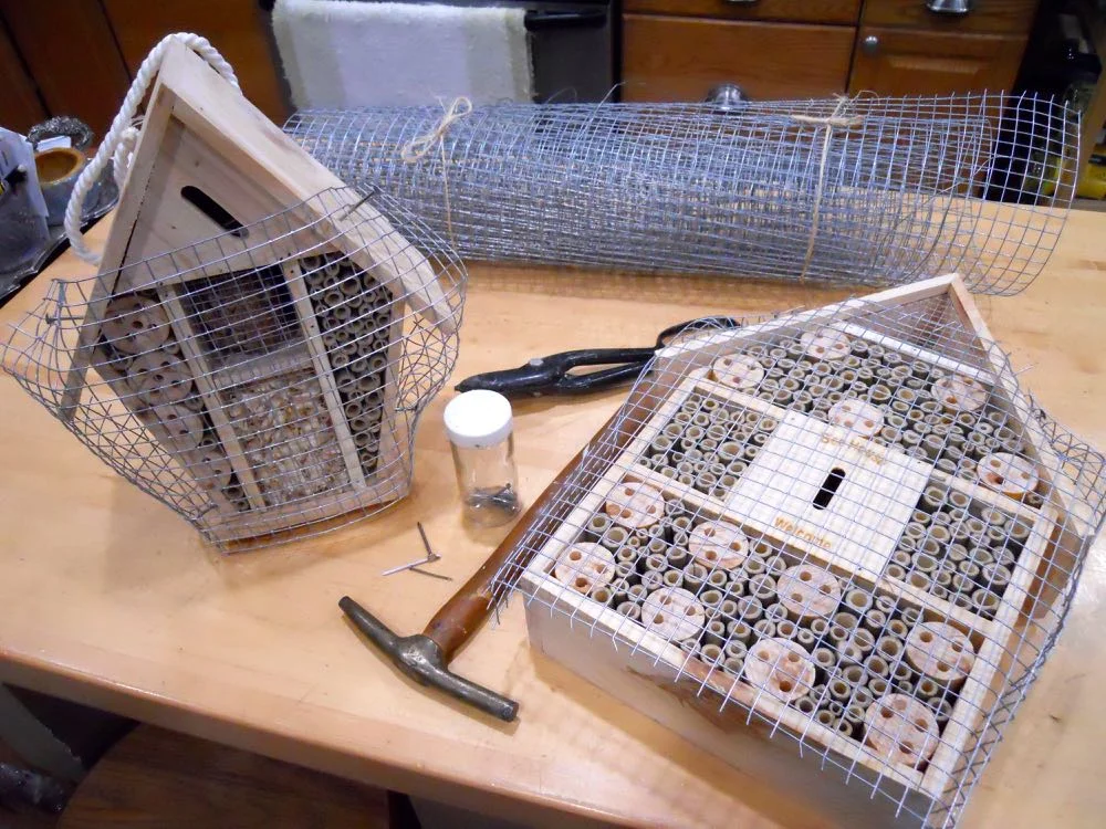 Two more native bee houses ready to go outside. (Photo by Charlotte Ekker Wiggins)