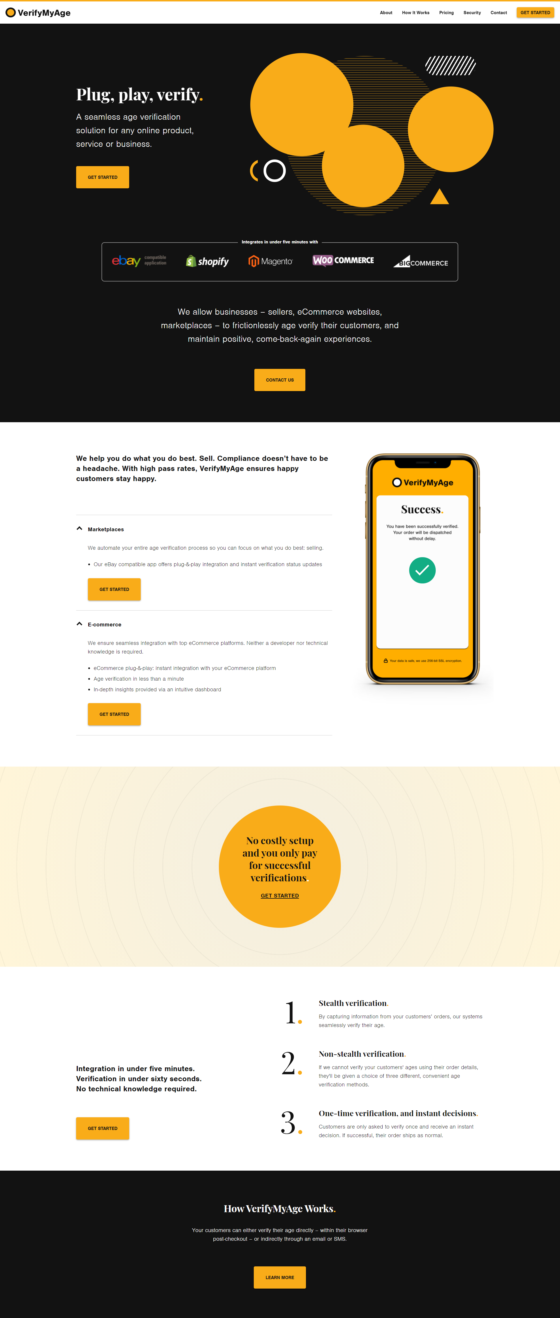 Age-verification solution for commerce websites (SaaS)