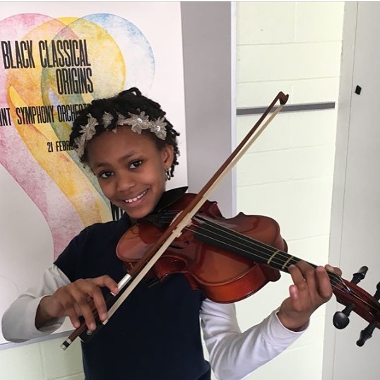 Meet Ivy, who just received a viola from our partnership with @elsistemausa and @detroityouthvolume ! Ivy has perfect attendance in her music classes and private lessons. Congrats Ivy on your new instrument! #socialchange #musiced #guitars4gifts #vio