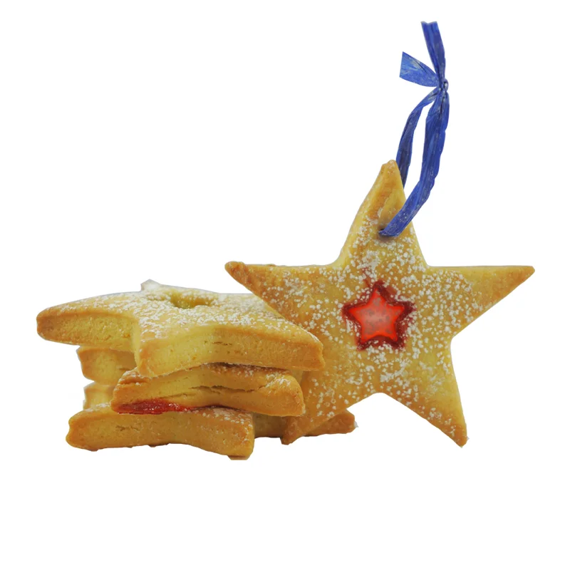 CROSTATA ORNAMENT COOKIE Crostata Cookies (Traditional Italian Dough), with a heart of Cherry Hard Candy (Red), or Apple Hard Candy (Green) to decorate your tree! $3.00 each, GF option available Gift Package available upon request. 