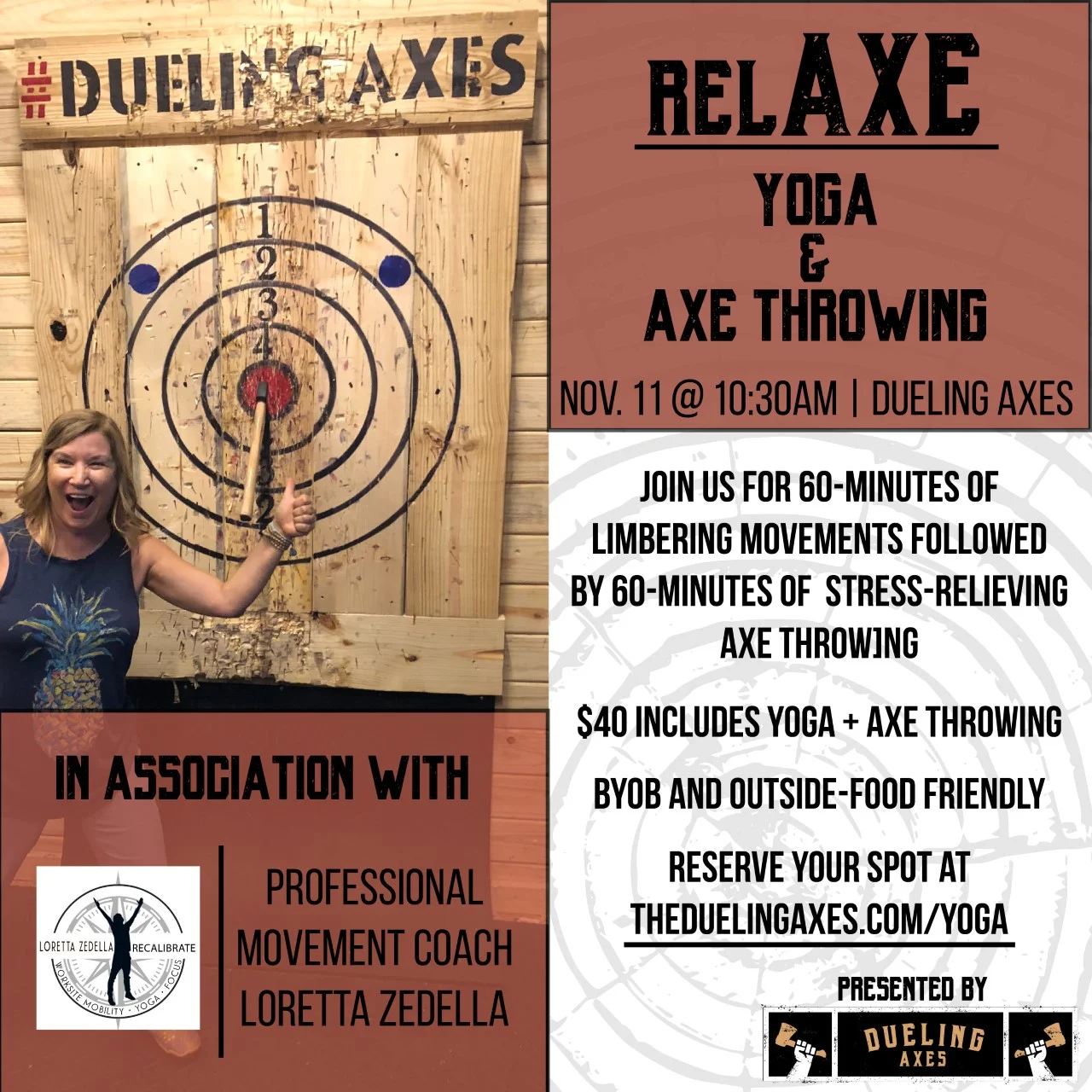 RelAXE: Yoga +Axe Throwing