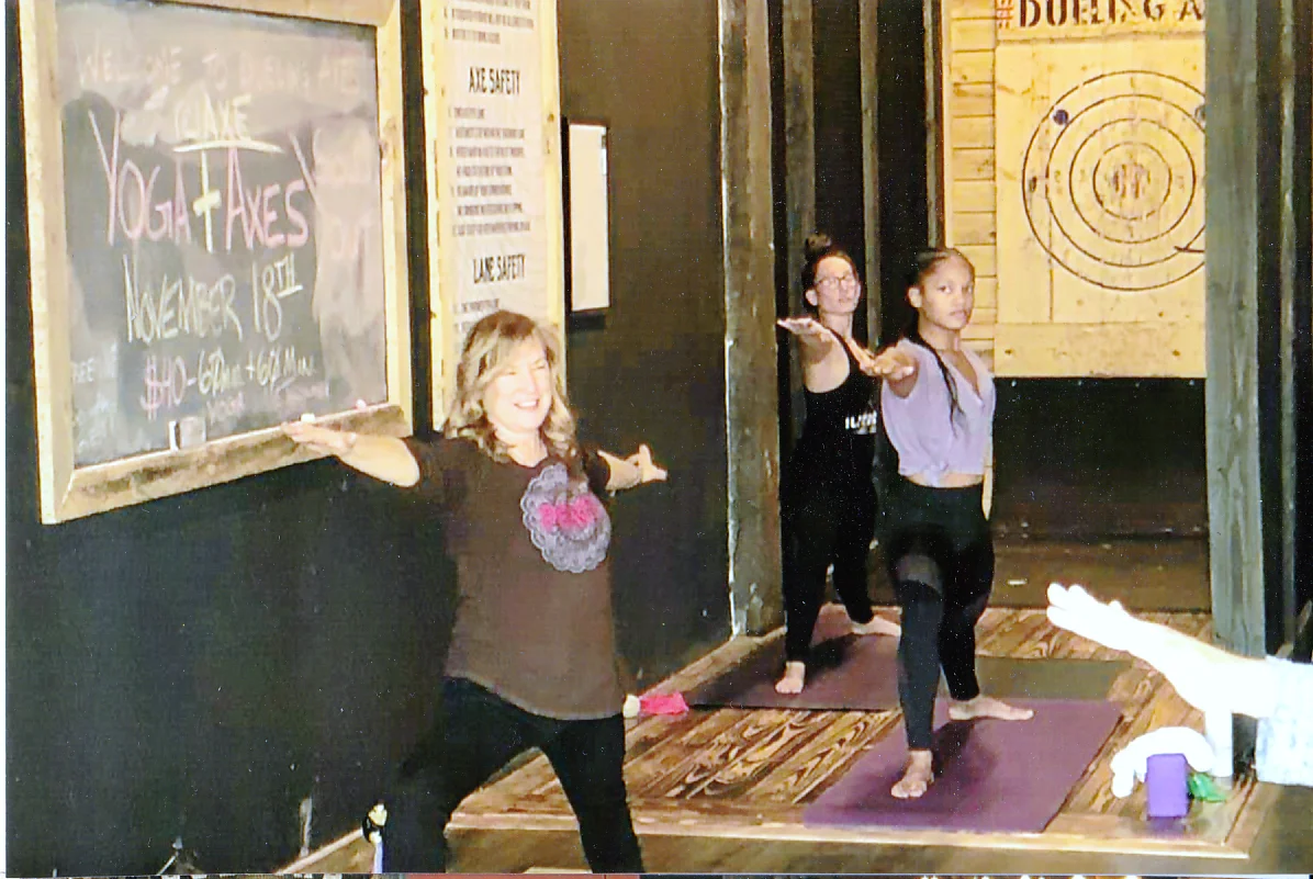 Relaxe Yoga and Axe throwing at Dueling Axes