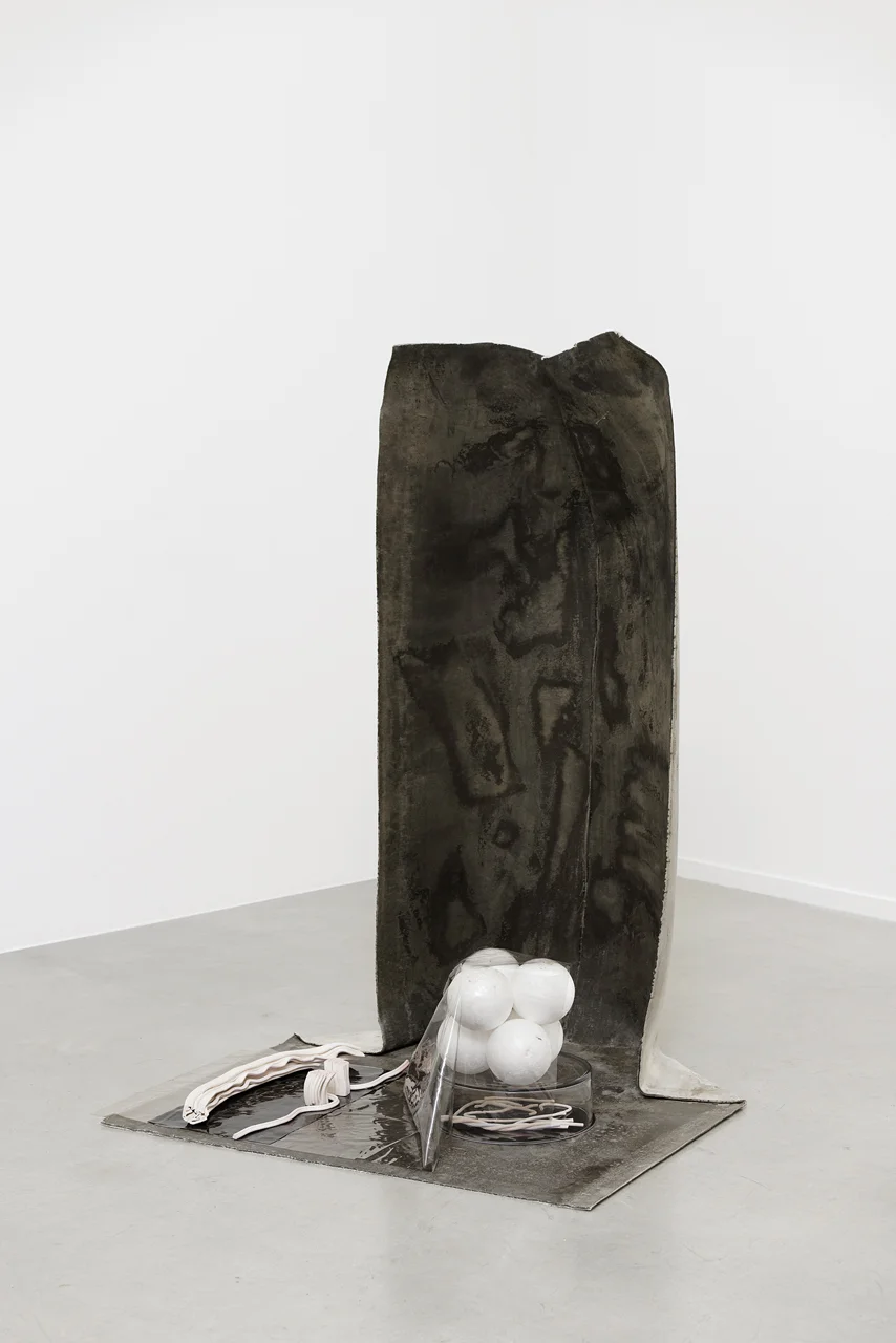 UNIT 3: Homunculus: Matter Against Memory , 2018 Concrete Canvas, ceramic, mealworm eaten polystyrene, vinyl, glass, perspex 58.5 inches tall x 41.5 inches wide x 41 inches deep