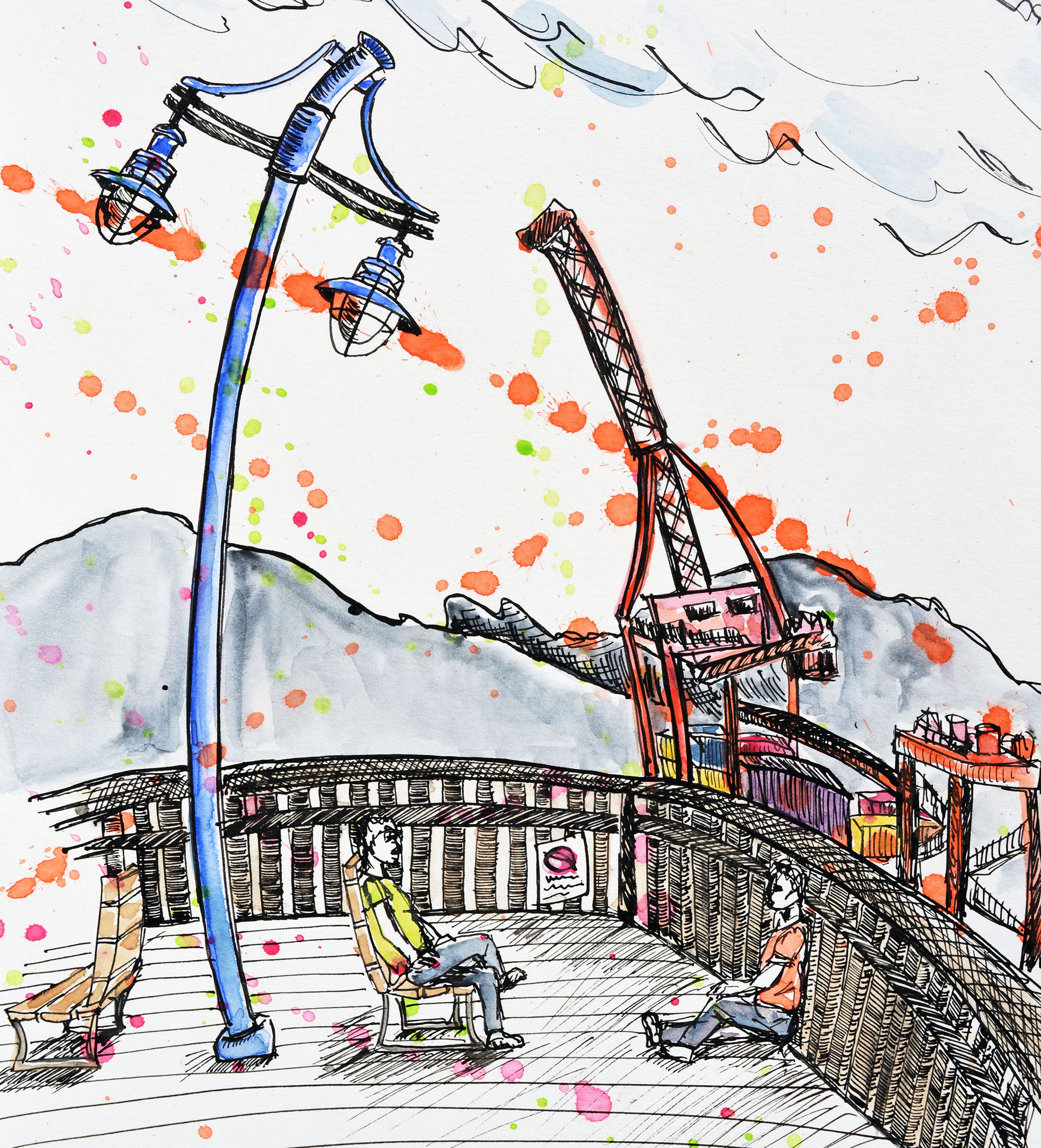 "Bending the Rules" - My submission for the 2015 Opus Draw Down Challenge. Portside Park. Vancouver BC.