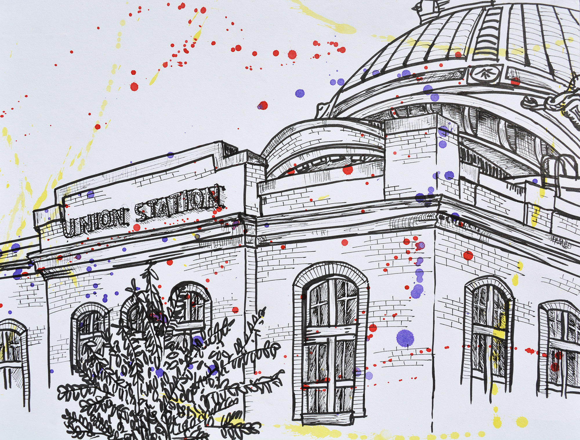 During a Tacoma, Washington urban sketch meet up.