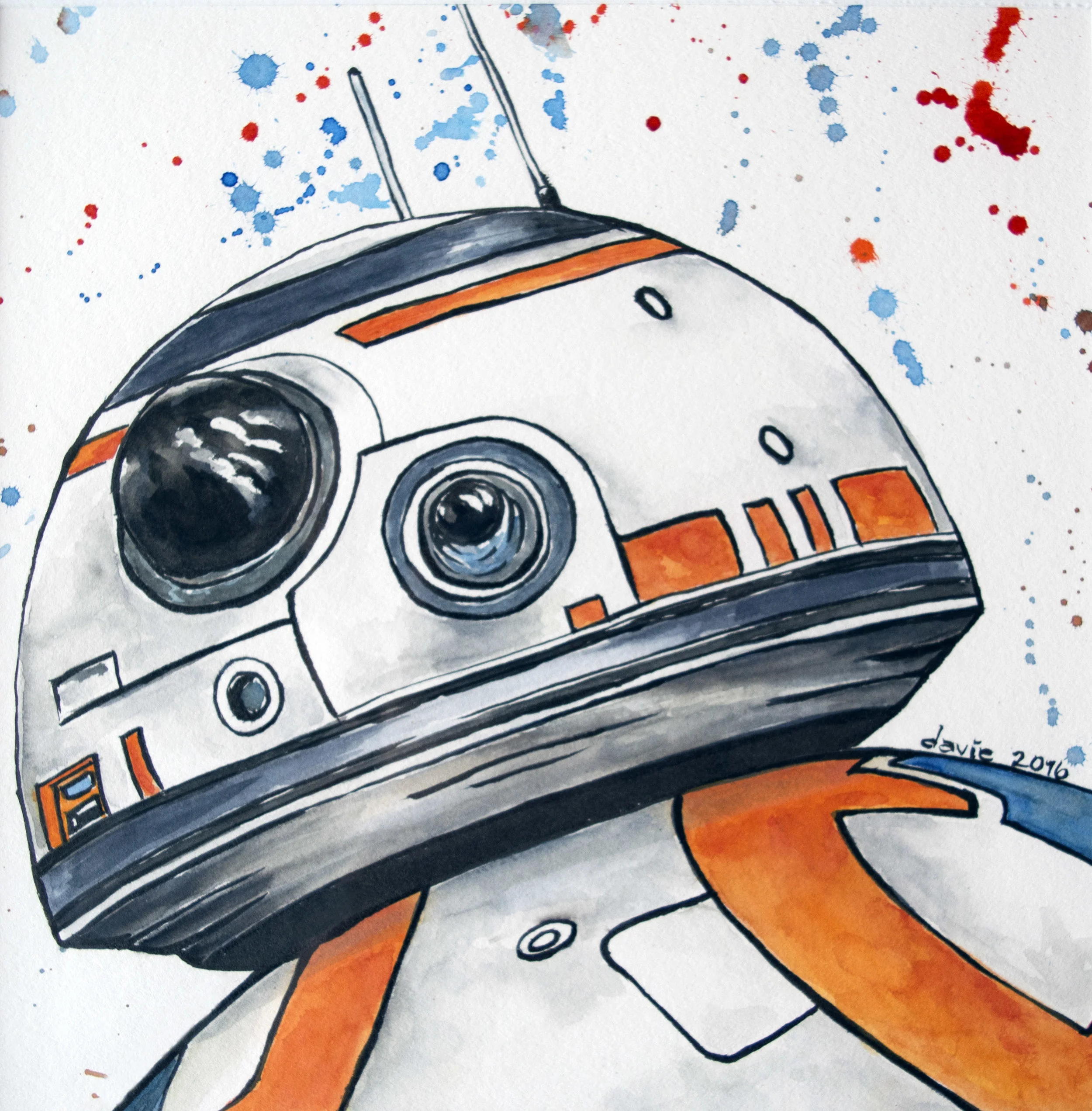 Star Wars: BB8 Watercolour on Strathmore 400 series watercolour paper.