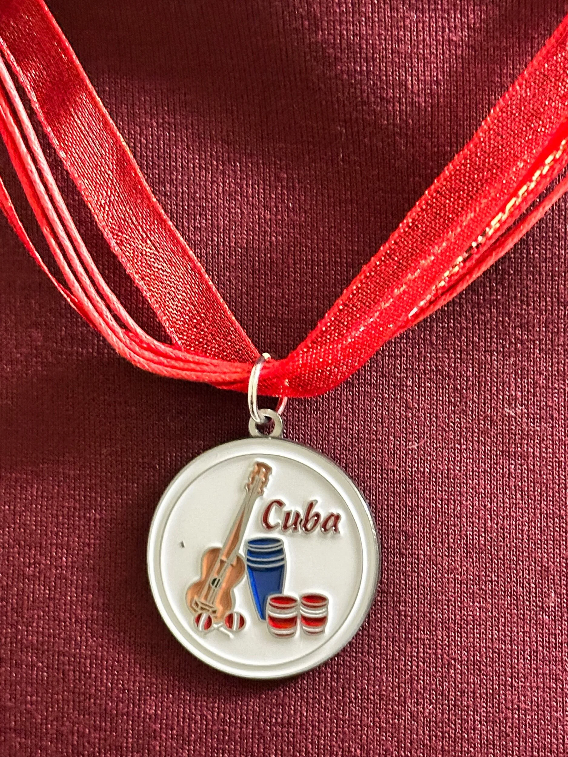 La Música Cubana Red Cord Necklace
