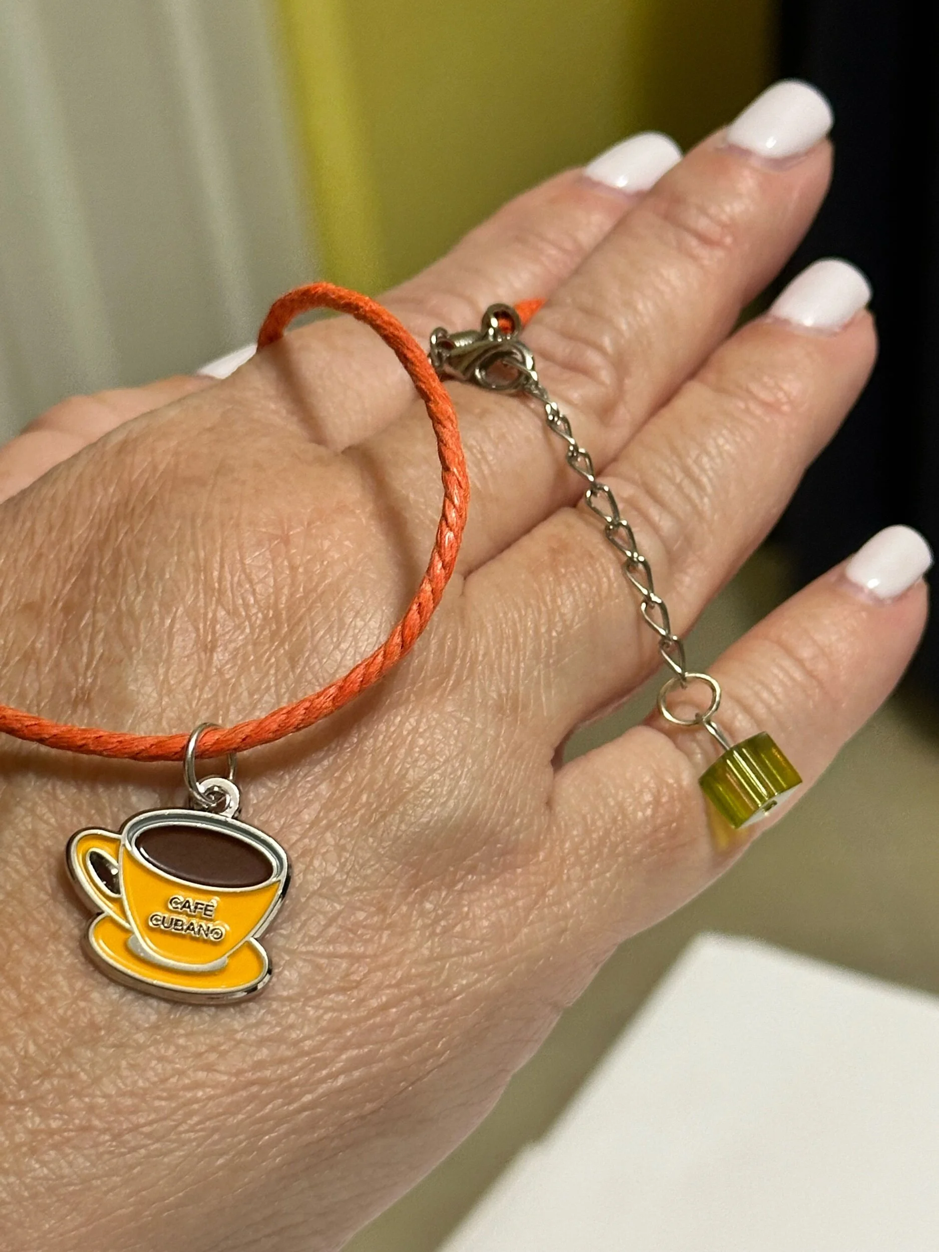 Tasita de Cafe Orange Cord Necklace