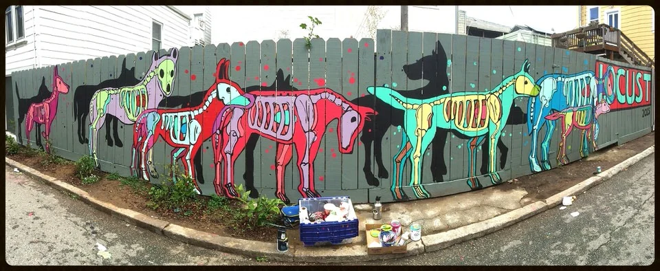 locust art artist locust songs street art mural san francisco street mural art dogs art painting 