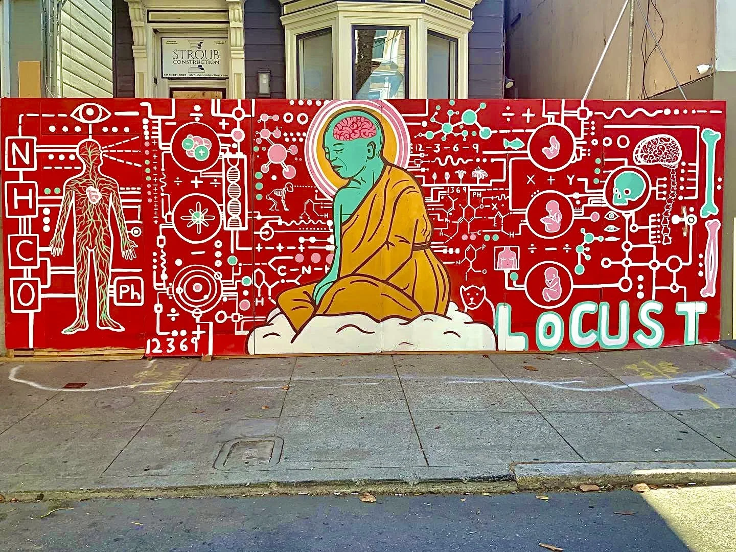 locust art artist locust songs street art mural san francisco street mural art science buddha art