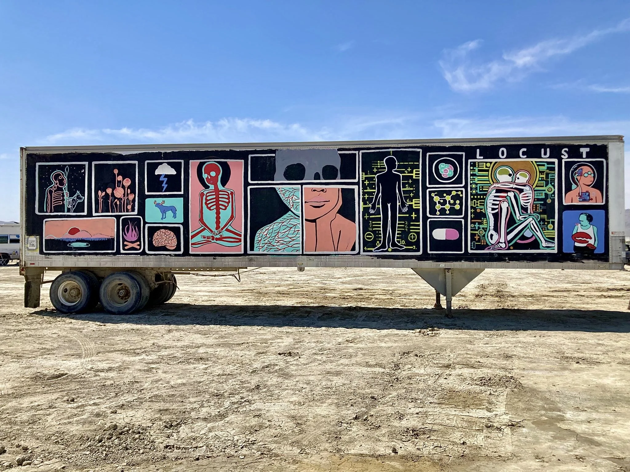 burning man art mural semi truck black rock city 2025
