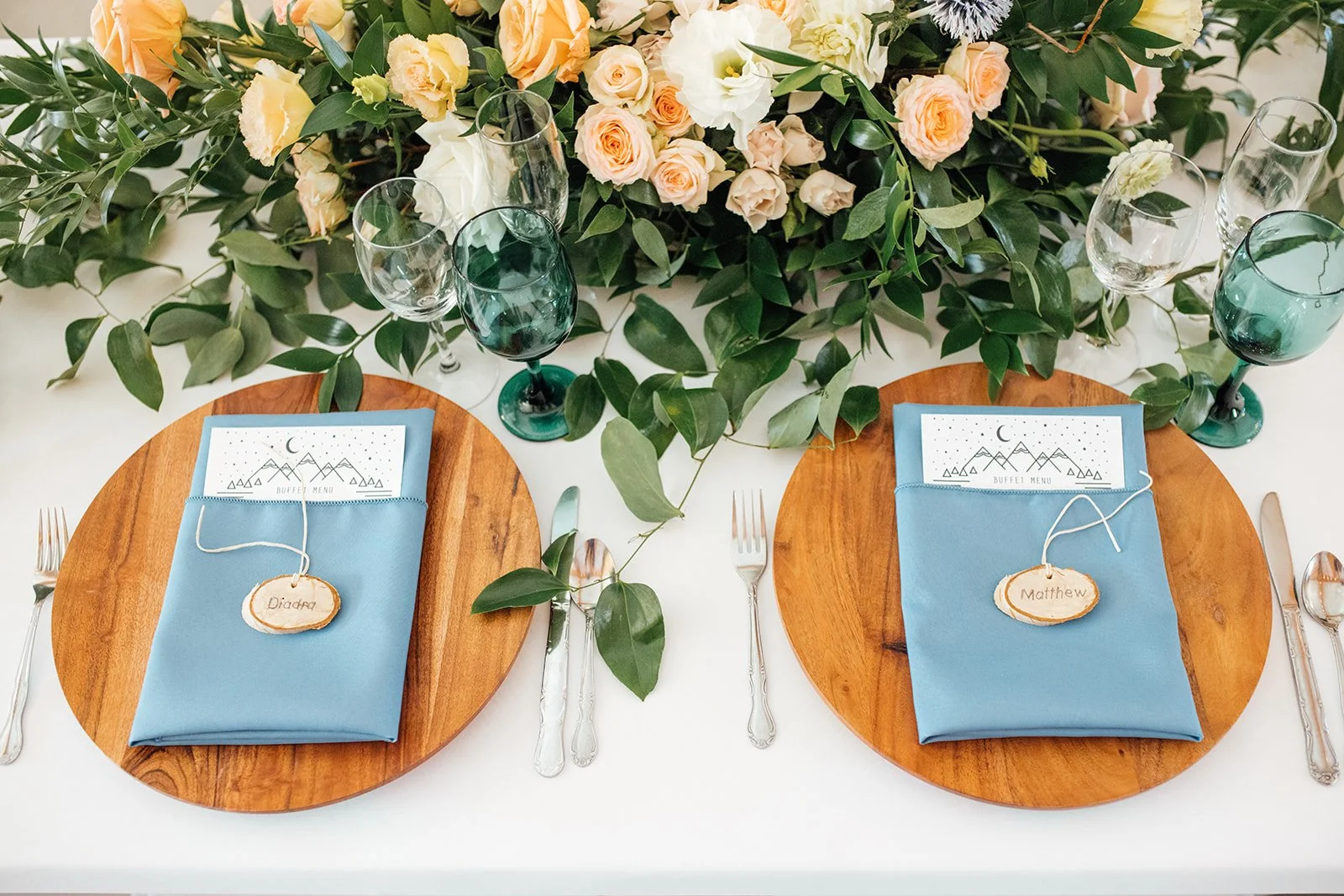 Cloth Napkins with Seating Assignments for Bride and Groom by Jason and Jadean O'Neil.jpg