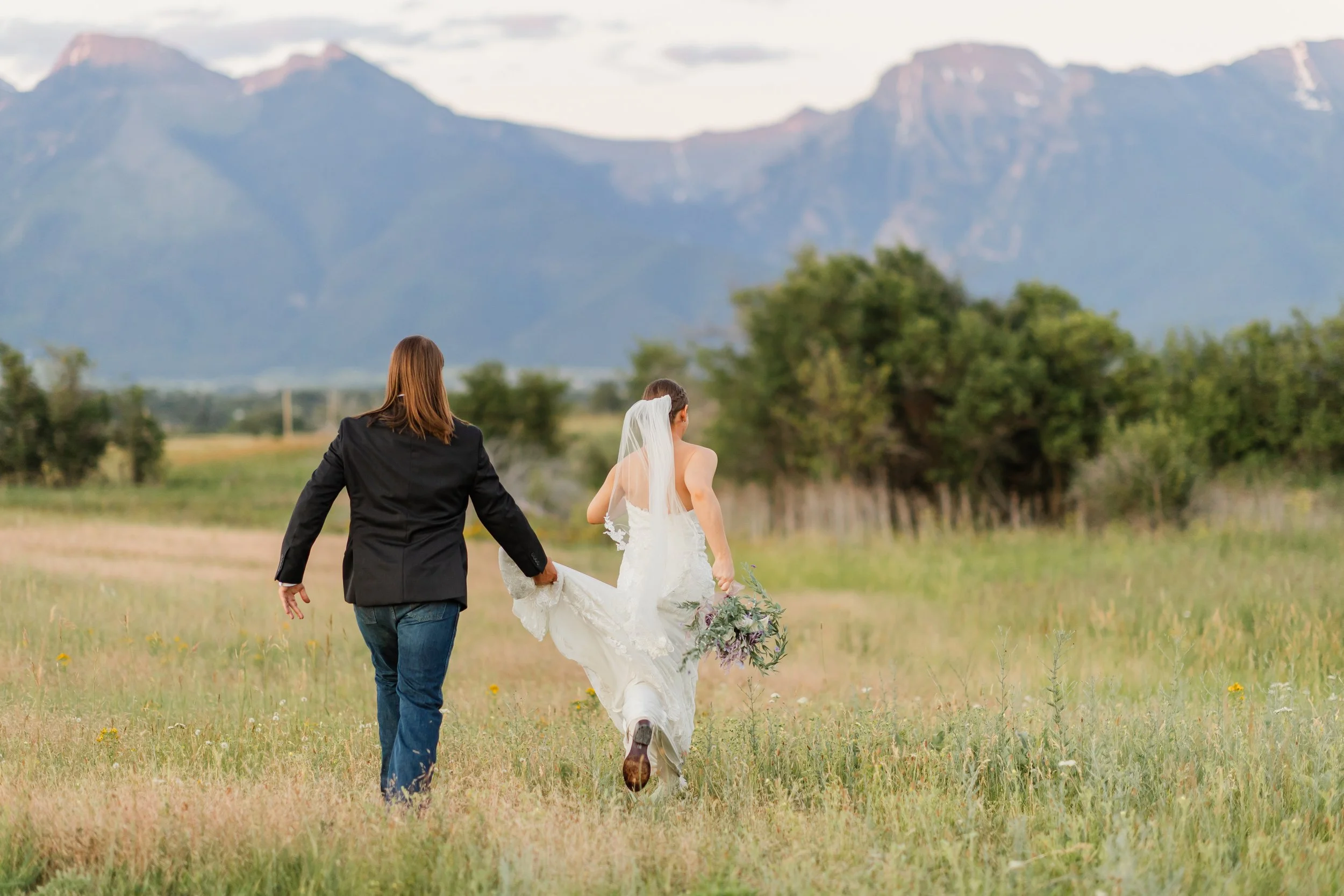 Run Through Fields Summer Wedding Rugged Horizon