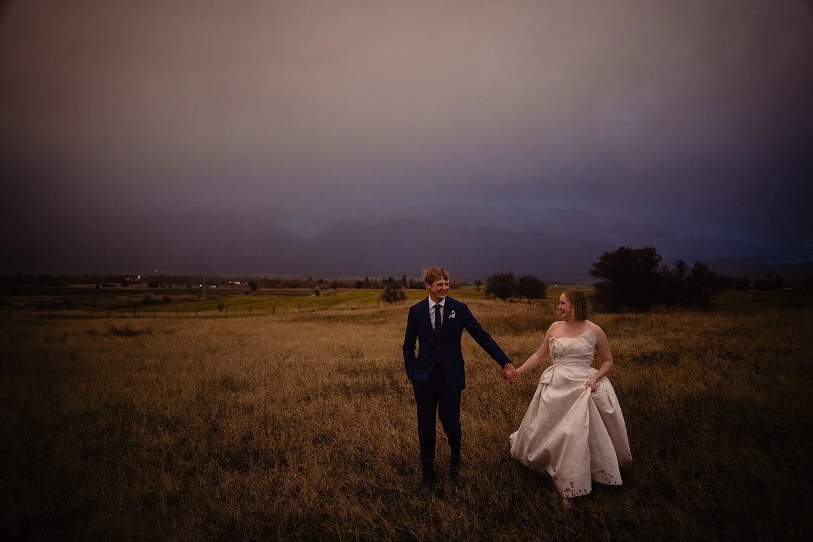November Sunset and Fields for Wedding