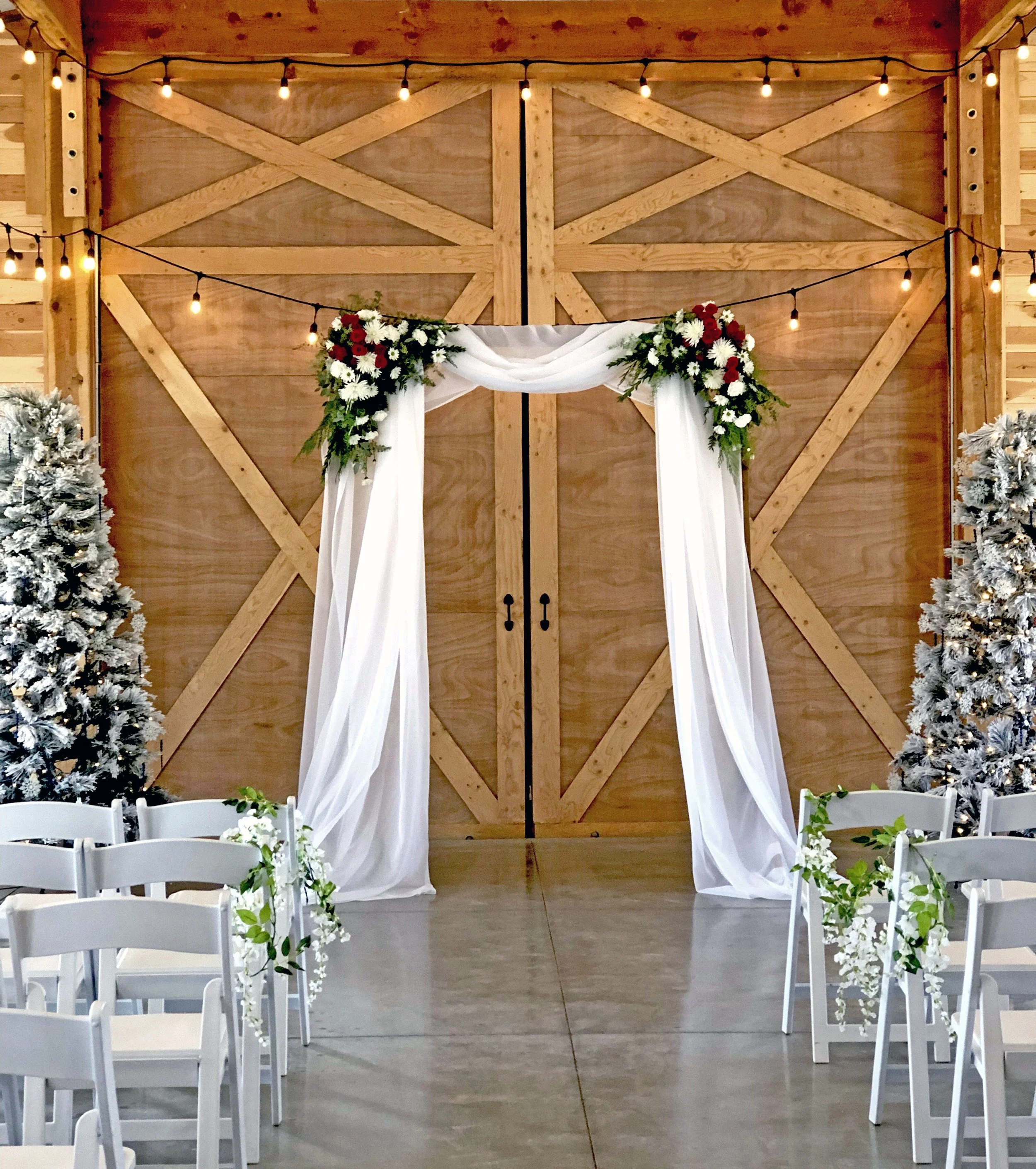 Winter Wedding Arch for Indoor Wedding Ceremony