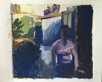 Tia Nade in the Shadowy Courtyard, 2016
