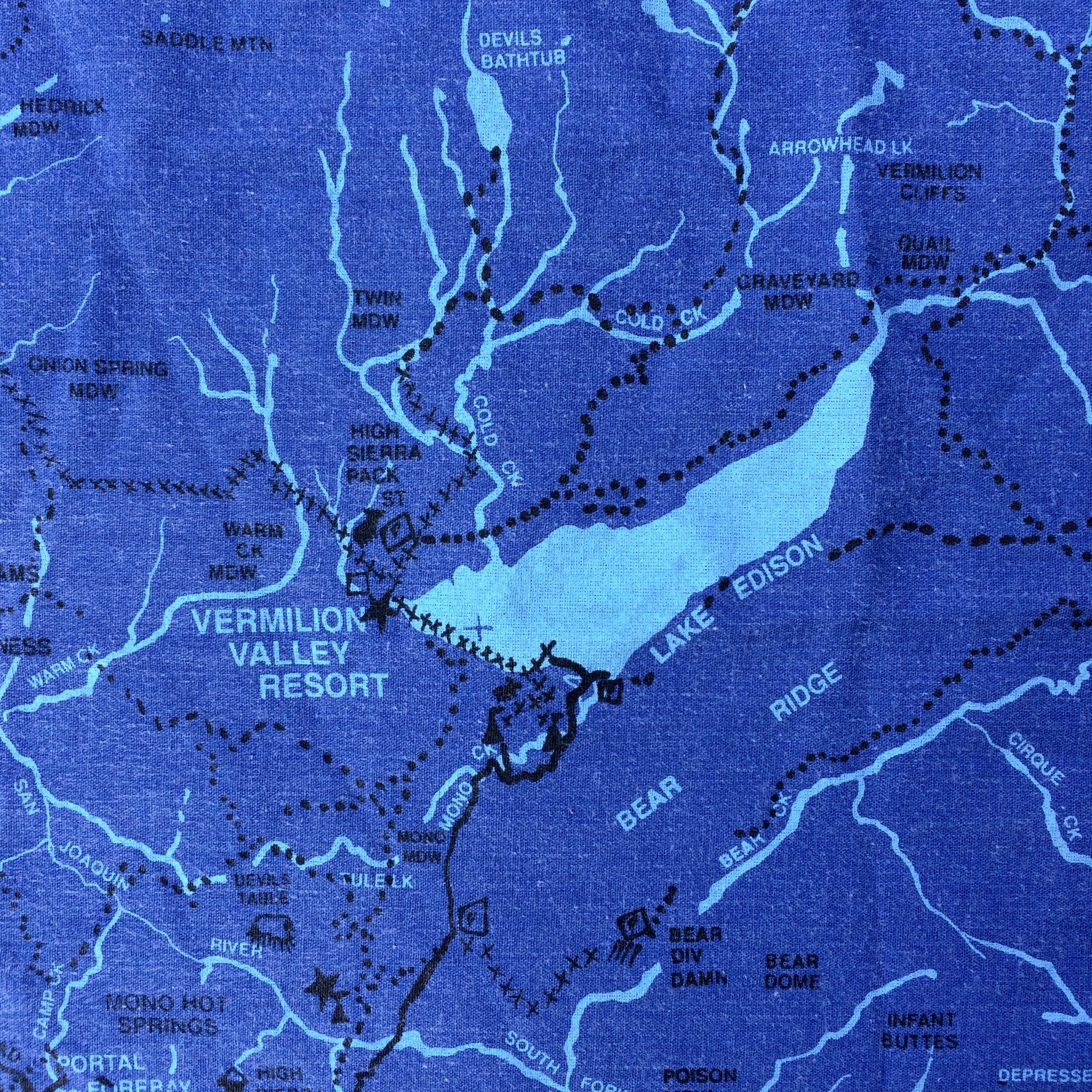 You can purchase a hankie with a map of the Vermillion Valley Resort on Edison Lake.