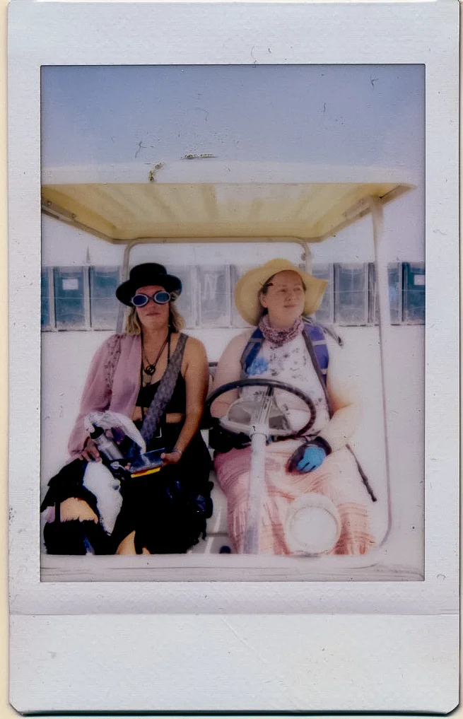 Polaroid of Dawn and me on Leave-No-Trace Outreach. 