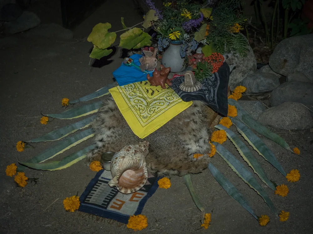 Altar outside the sweat lodge.