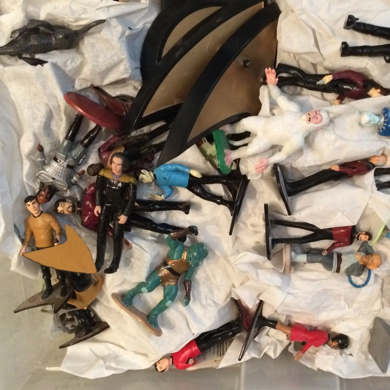 My collection of Star Trek action figures was the first to go. 