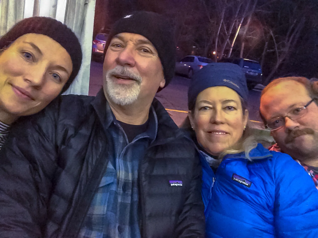Family selfie while ice skating in Lithia Park.