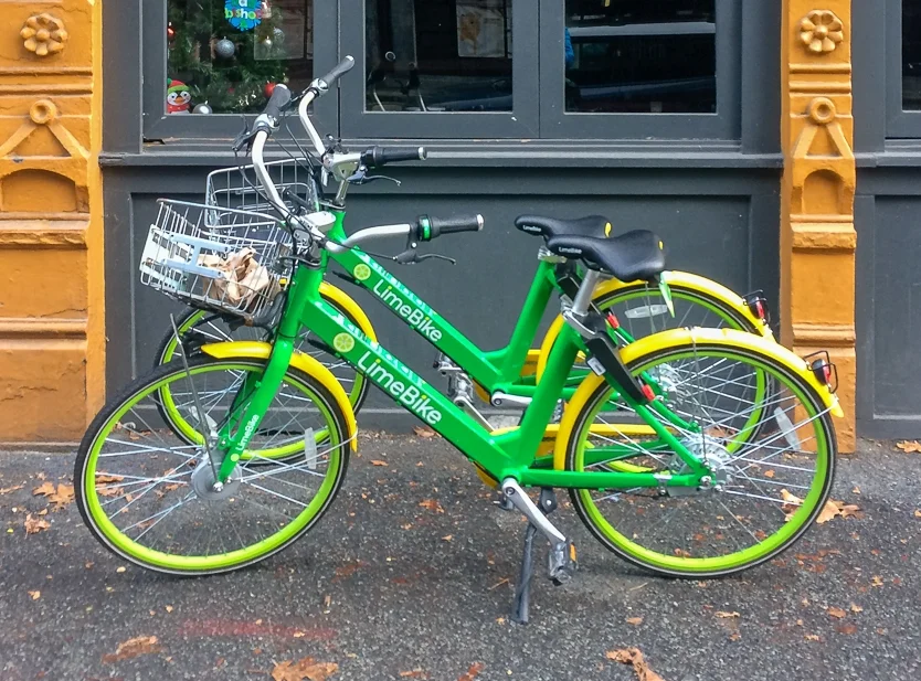 Colorful street bikes.
