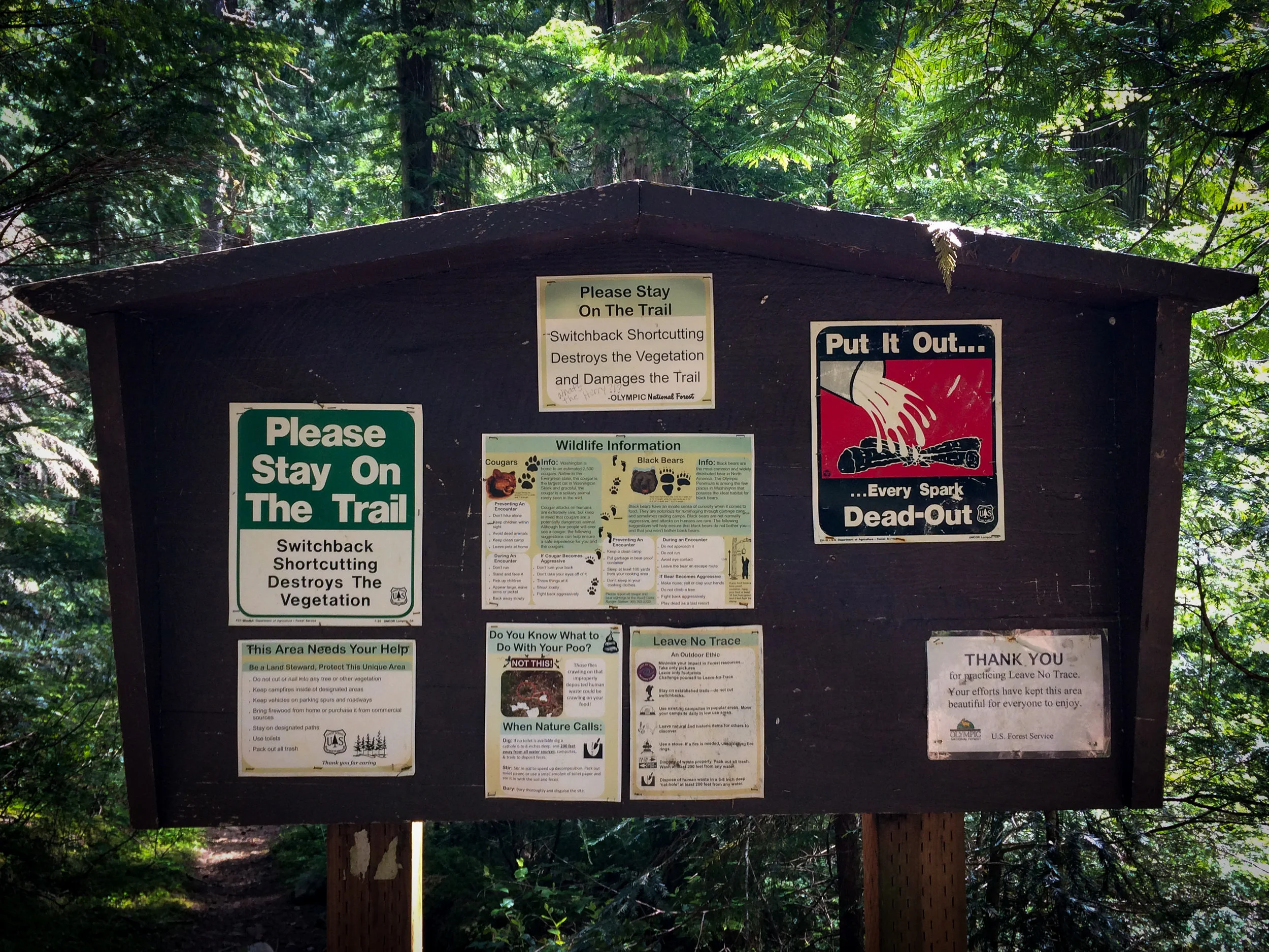 Please stay on the trail. Duh… but somehow some people don’t get it.