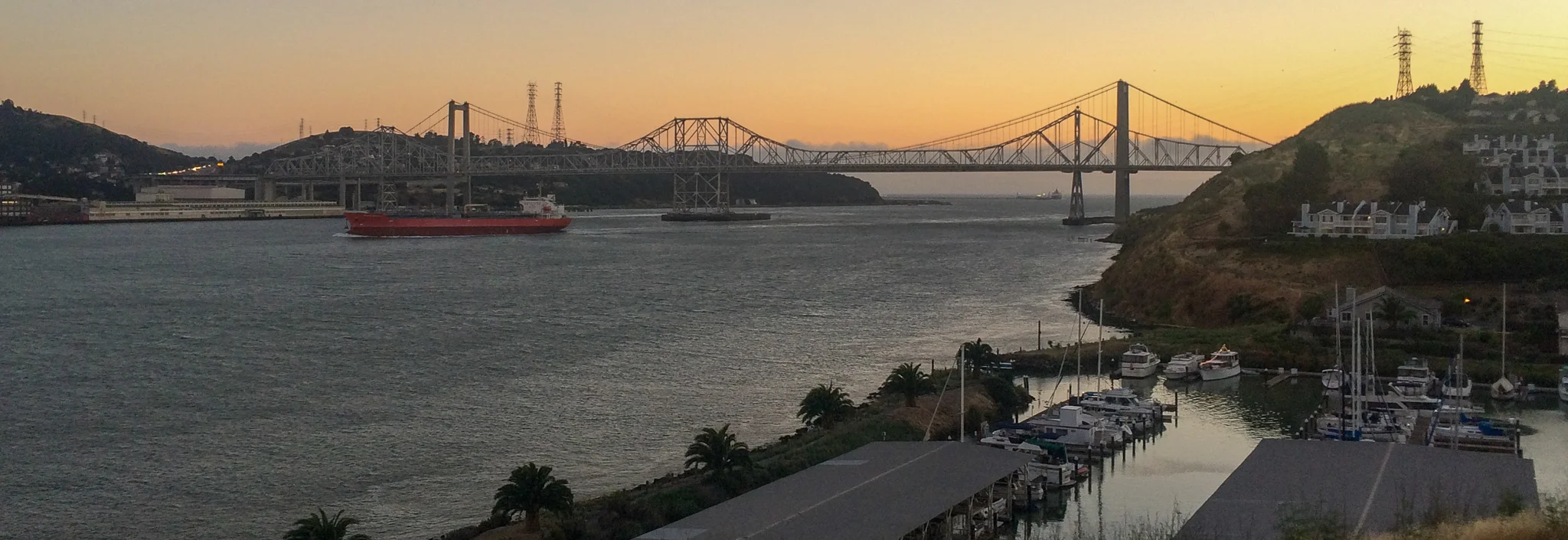 A twilight view from my sister-in-law’s home in Vallejo.