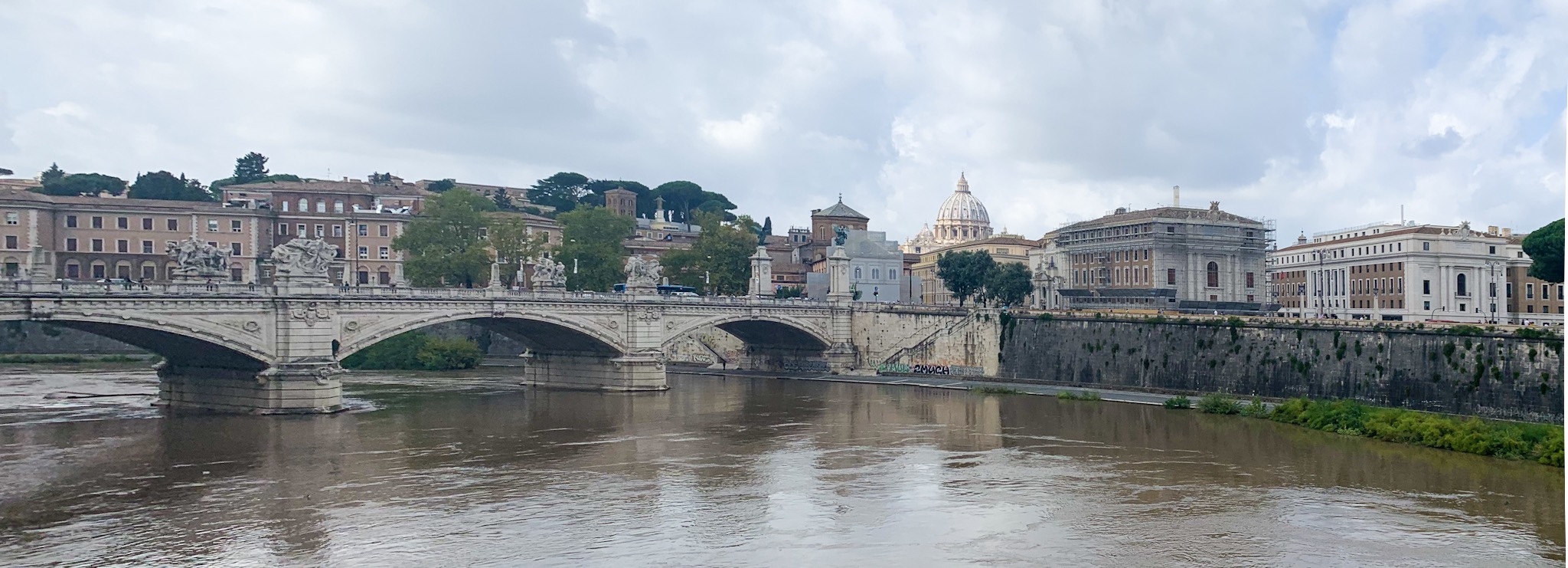 Rome, and a distant view of the dome of St. Peter’s Basilica.