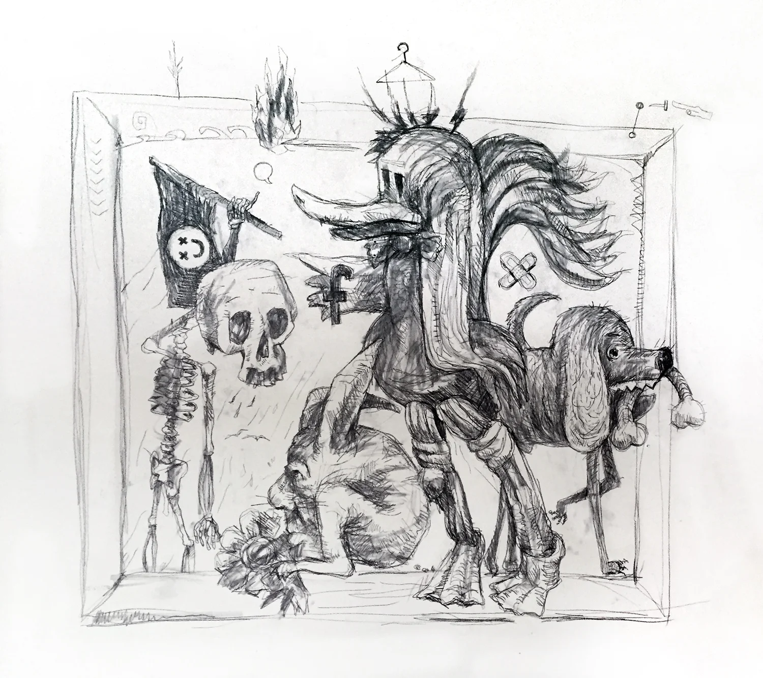 A spontaneous bad-dreamdoodle in the living room