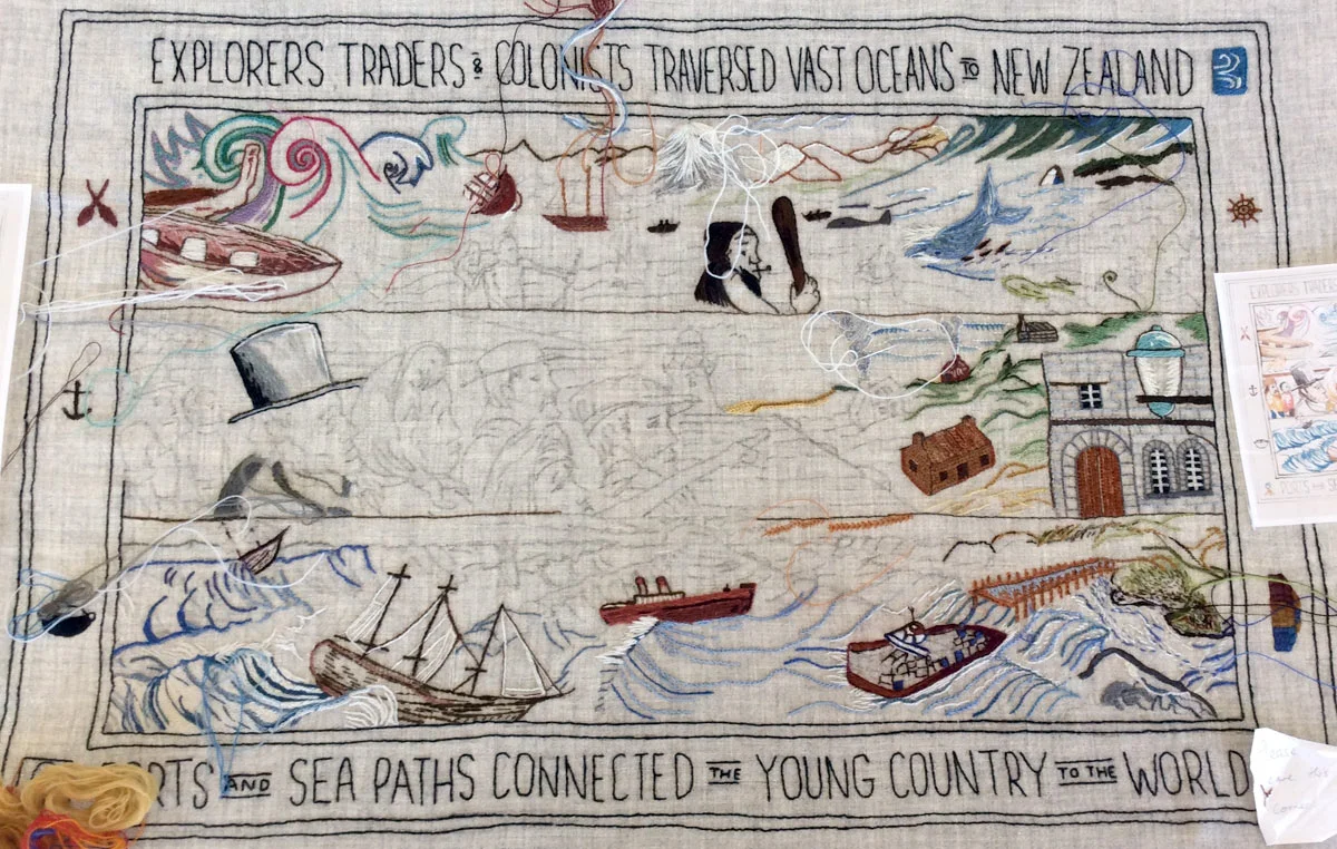 Progress on the Aoraki guild's panel called Ports, Ships, the Sea Paths. 