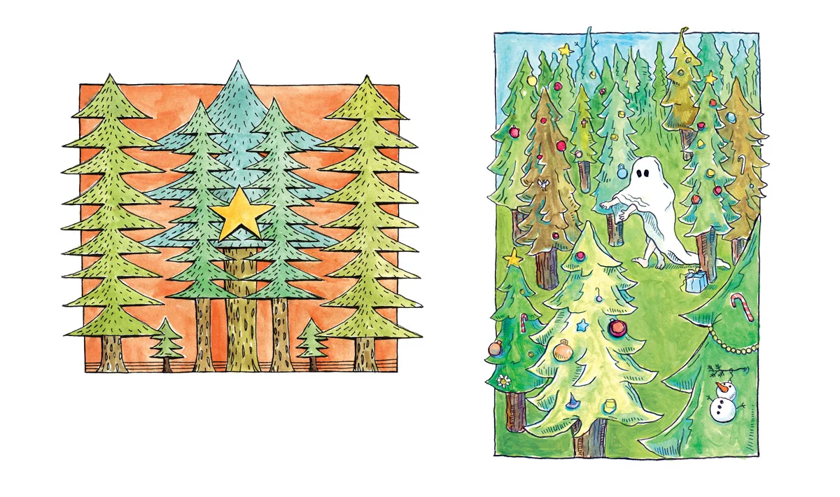 A couple of designs for Christmas thank-you cards for the Otago Children's Autism Support Group for recent years.