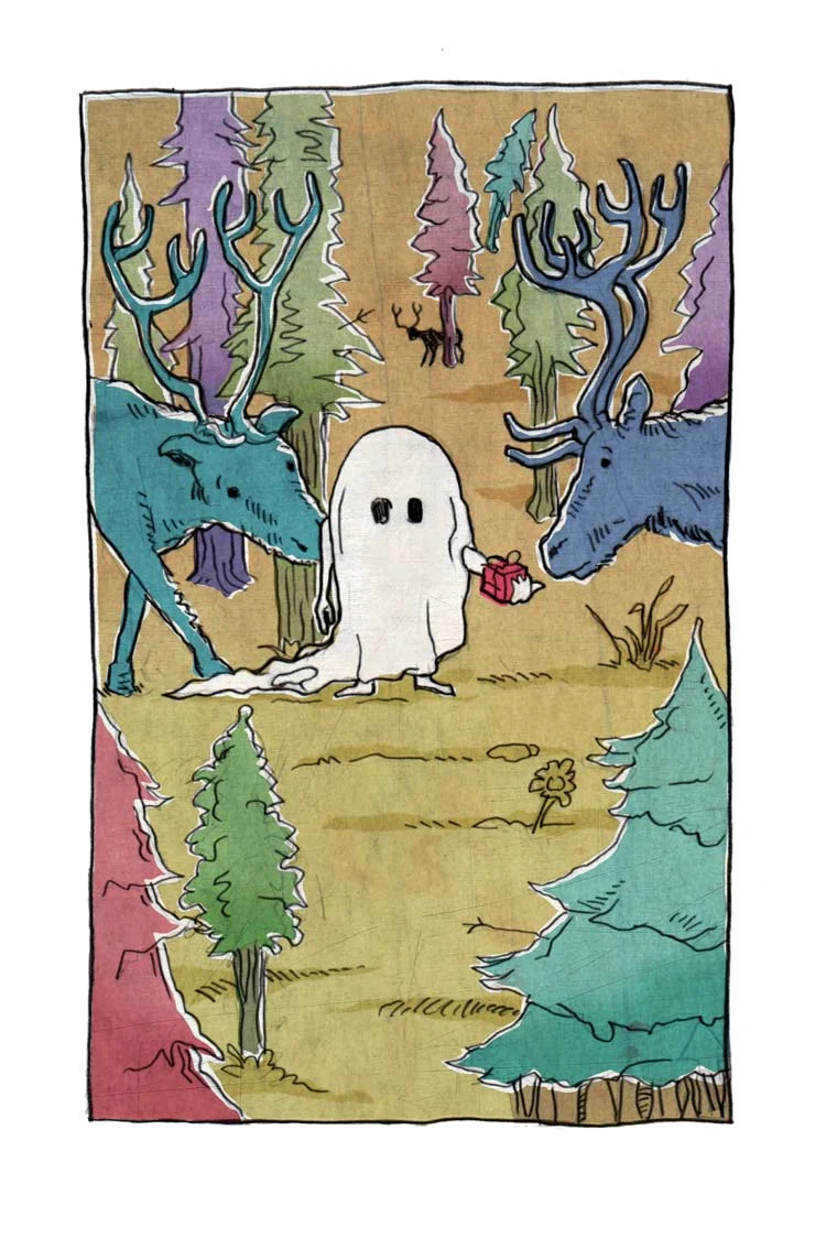  A couple of illustrations for thank-you cards at Xmas.  