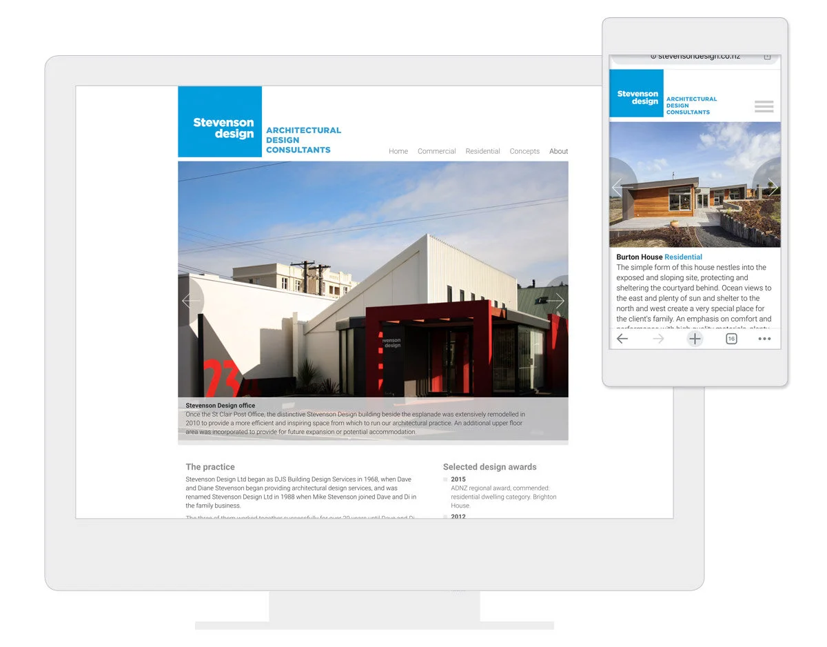  An elegant simple portfolio site for award-winning architectural designers Stevenson Design 